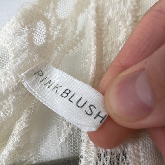 PinkBlush Cream Lace Maternity Dress - Picture 2 of 5